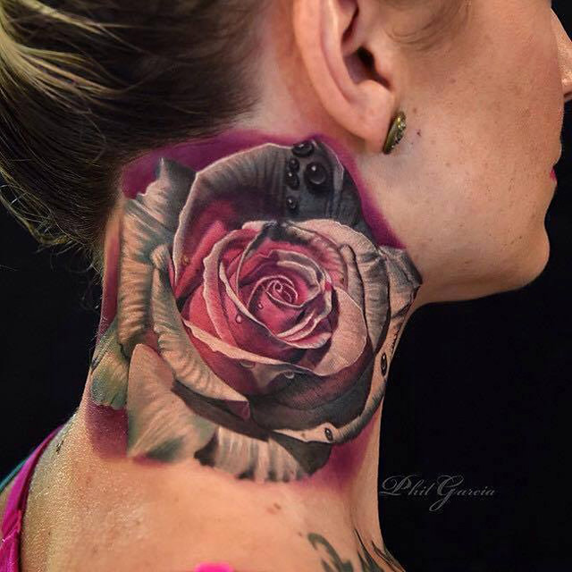 Neck Tattoo Flower